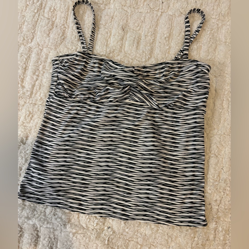 Pursuit Black and white stripe Tankini top women’s size large